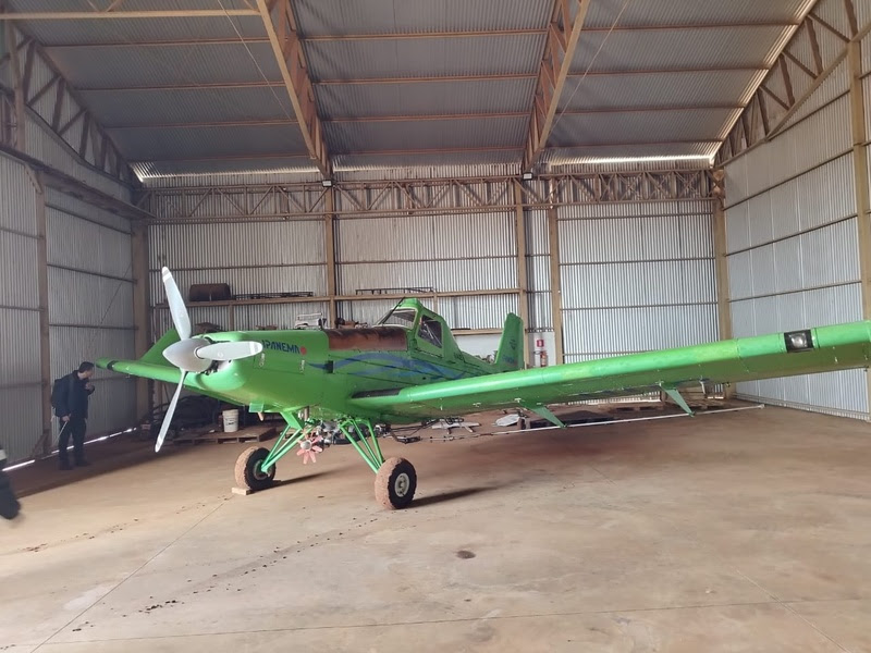 Aeronave agrícola sem registro no Mapa foi encontrada durante a operação (Foto: Anffa Sindical)
