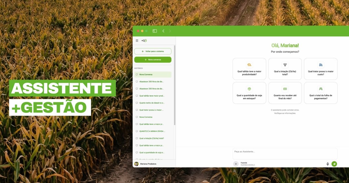 “Quanto gastei com soja?” Agora, o produtor faz a pergunta e o sistema responde